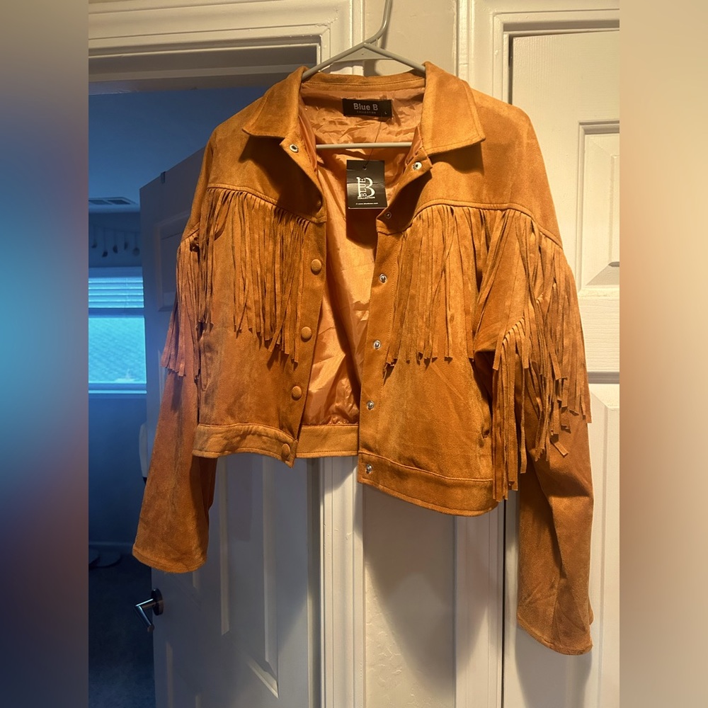 Blue B Collection Fringe Jacket